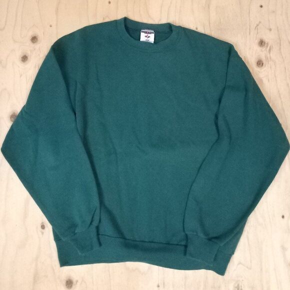 Vintage JERZEES Blank Crewneck Sweatshirt Teal - Picture 2 of 5